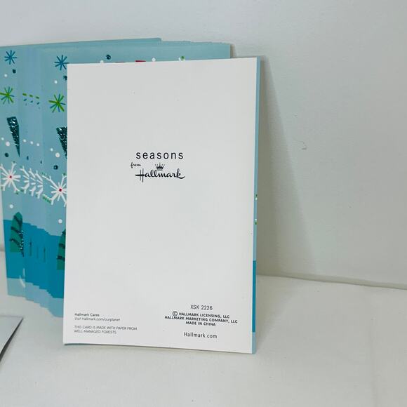 10 pack Hallmark Glitter Christmas Holiday Cards and 5 White Envelopes - Picture 5 of 5